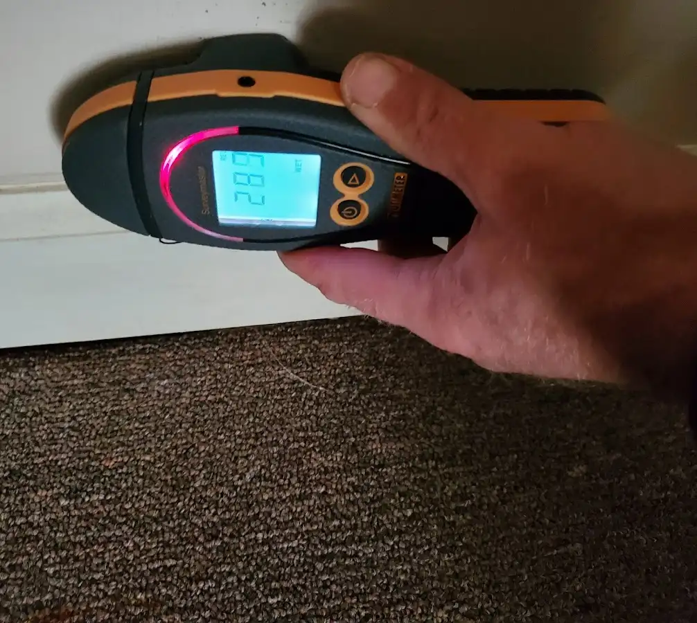 Moisture detection at baseboard during Mold Inspection & Testing in Brewton