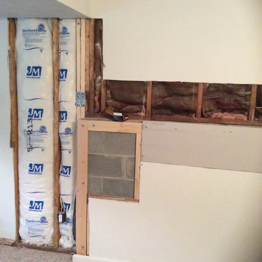 Wall insulation replacement during Basement Flood Cleanup in Brewton